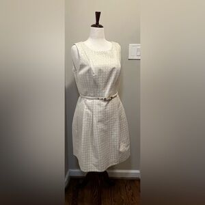 NWOT Trina Turk cream & gold jacquard dress
